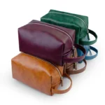 Retro Pu Leather Makeup Bag Large Capacity Tourism Wash Storage Bag Portable ...